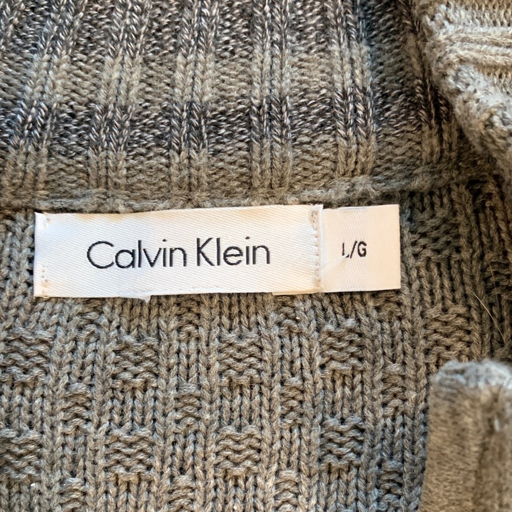 Calvin Klein Ribbed Gray Men’s Cardigan - Picture 2 of 3